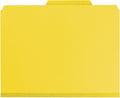 Smead Pressboard Classification File Folder with SafeSHIELD® Fasteners, 3 Dividers, 3" Expansion, Letter Size, Yellow, 10 per Box (14098) (Pack of 1)