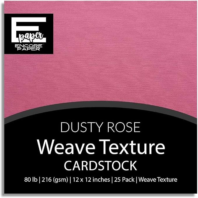 DUSTY ROSE—12x12 Textured Cardstock | 80lb Textured Pink Scrapbook Paper | Premium Cardstock for Cricut Cutting | 25 Sheets