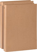 Natural Recycled Kraft Binder 3-Holds Round Ring Binder 2 Pack, Durable Binding Hard Cover Protector for Journal, Notebook, Inserted Sheets & Refill Paper, Holds 200 Sheets Capacity (A4 Size)