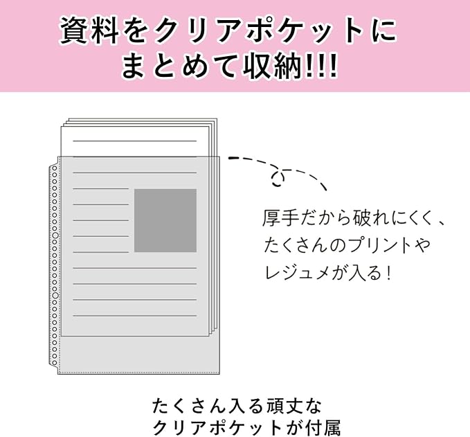 Maruman Session 26-Ring Binder, 5 Tab Dividers, B5, 7.17"x10.12", Clear | Flexible Translucent Cover, Holds Up To 120 Sheets, Erasable Tabs, Storage Pocket, For Loose-Leaf Organization, Made in Japan