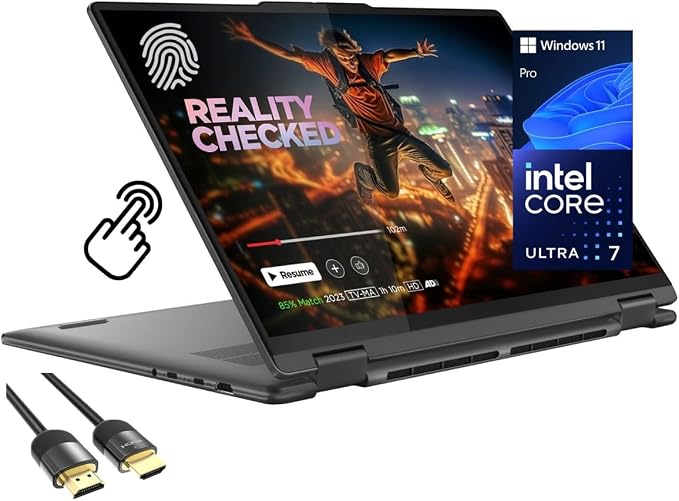 Lenovo Yoga 7i 2-in-1 Laptop, 16" 2K Touchscreen Display, Core Ultra 7 155U (Up to 4.80 GHz), 16GB DDR5, 512GB PCIe SSD, Wi-Fi 6E, Backlit KB, FP Reader, TB 4, Webcam, Keypad, PDG HDMI, Win 11 Pro