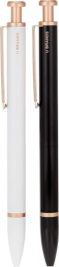U Brands Desktop Accessory Kit, Office Supplies Set, Wire Metal, Rose Gold, 10-Pieces
