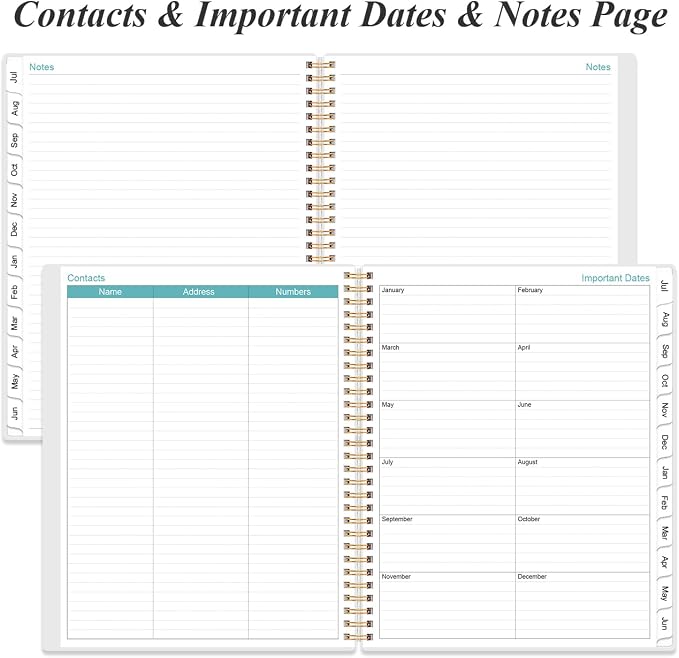 Daily Planner 2026-2027 Full Page Per Day- 2026-2027 Daily & Monthly Planner from July 2026 to June 2027, Day Planner 2026-27 with 12 Months Tabs, 8.5" x 11", Black Flowers