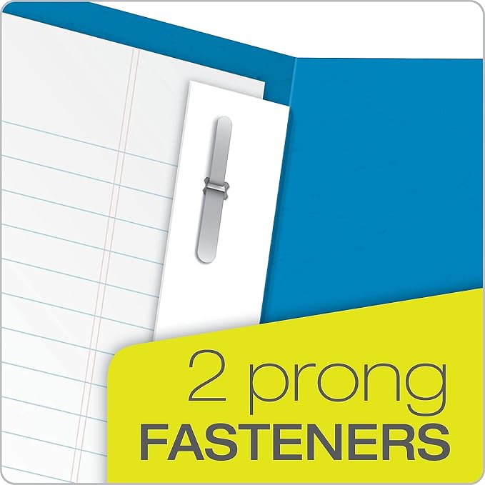 Twin Pocket Portfolios with Three Tang Fasteners, Assorted Colors, 25/Box (ESS57713)