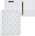 Aslsiy Kids 3 Ring Binder 1.5 Inch Blue Cute Bows Dots Round Clipboard Binder Girls Decorative Harcover Binders Organizer for Office School Supply