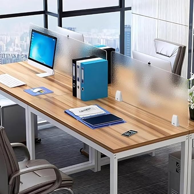 RCJCQSR Acrylic Frosted Privacy Free Standing Screen, Visual Distractions Privacy Panel Portable Desk Divider Guard for Table Top Workstation for Home Office(Size:100x30cm(39.4x11.8))