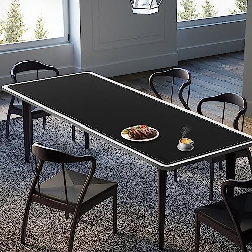 Mydours 67" x 24" Extended PU Leather Gaming Desk Mouse Pad Mat, (Black)
