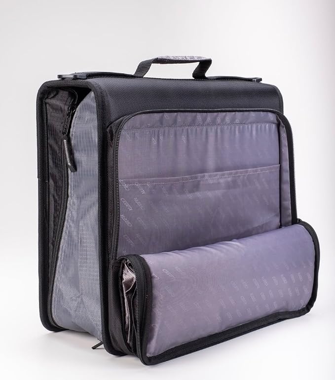 Case-it Dual Binder Backpack | 2-Pack 2-Inch D-Rings | Dual-301 Black | Universal, 3 Straps, Removable File, Hold Down Pages, Bookbag Straps, Padded 13" Laptop & Front Flap Pockets, School & Office