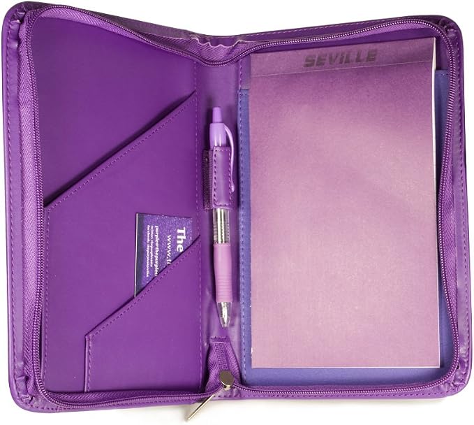 Zippered Small Padfolio in Coordinated Purple