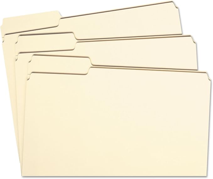 Smead File Folder, 1/3-Cut Tab, Left Position, Letter Size, Manila, 100 per Box (10331)