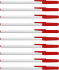 DISCOUNT PROMOS Value Stick Pens Set of 10, Bulk Pack - Blue Ink, Great for Office, School, Business, Tradeshows, Events - Red Cap