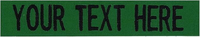 Custom Uniform Name Tapes Solid Colors. Kelly Green Fabric, 4 Inch Hook Fastener (Uniform Ready Fastener)