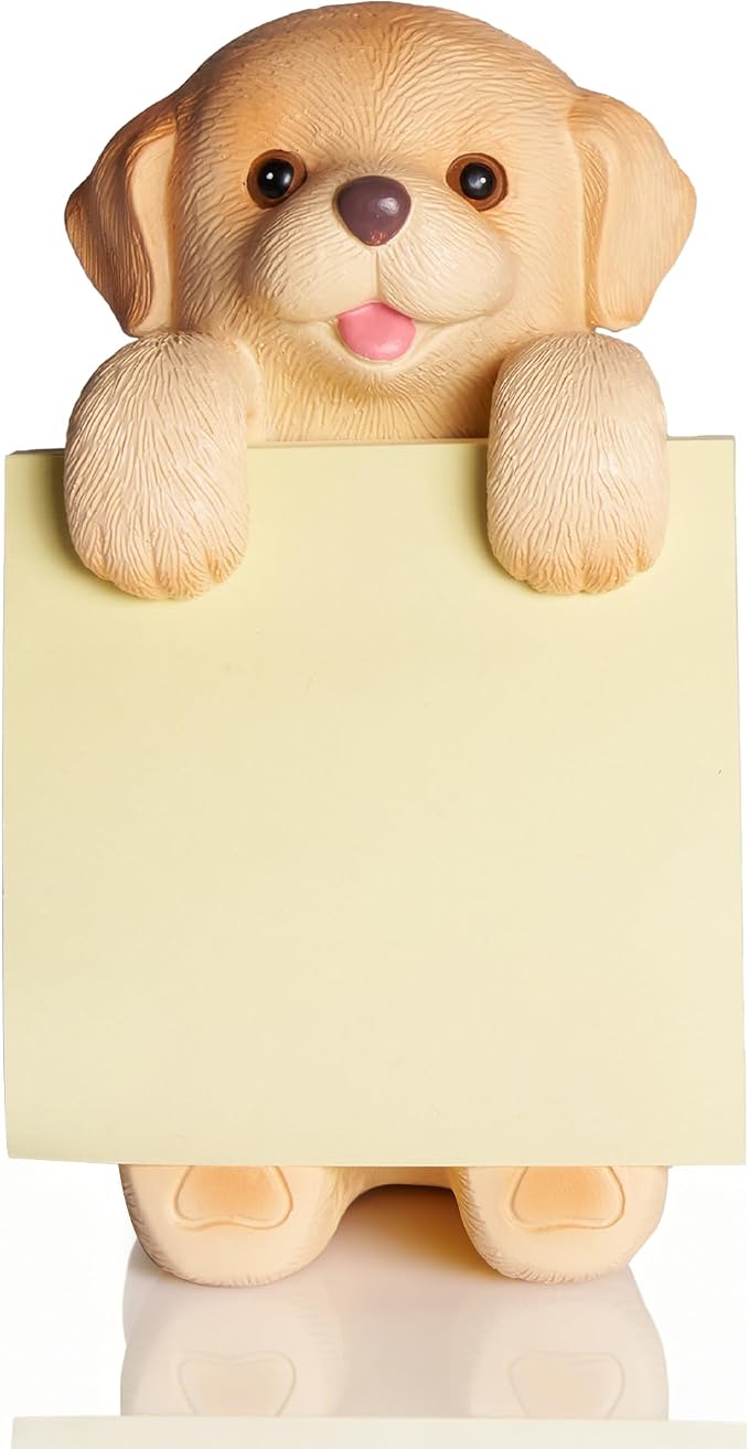 Dog Pop-Up Sticky Note Dispenser for 3x3 in Notes, Golden Retriever | Includes 100 sheets, handmade resin desk decor for office, home or classroom; gift for teachers, coworkers and dog lovers
