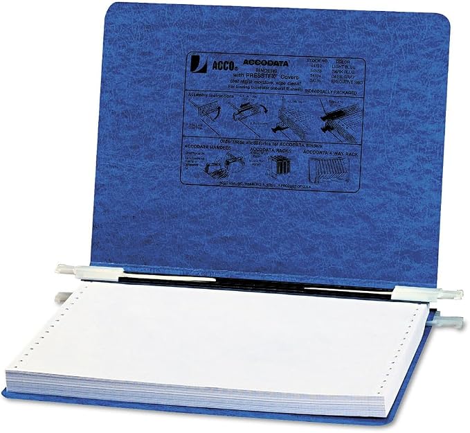 ACCO 54133 PRESSTEX Covers w/Storage Hooks, 6-Inch Cap, 12 x 8 1/2, Dark Blue