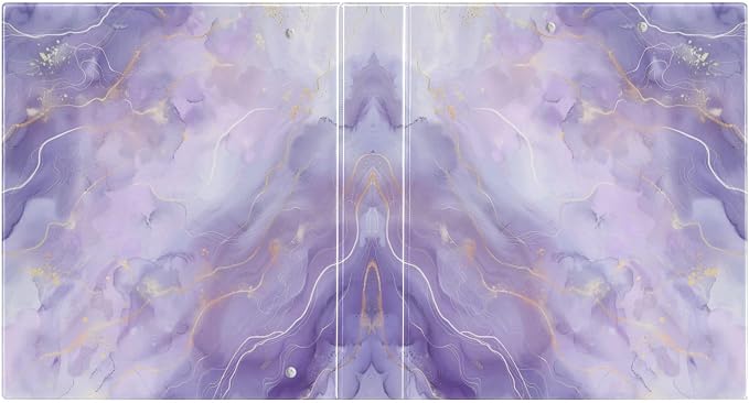 Purple Marble Texture 3-Ring Binder 1.5 Inch 1 Pack Round Ring Binder Holds 200 Sheets with 3 Inside Pockets for Office Home Organization