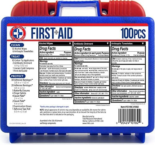 Apollo Tools Original 39 Piece General Household Tool Set in Toolbox Storage Case & Be Smart Get Prepared 100 Piece First Aid Kit: Clean, Treat, Protect Minor Cuts, Scrapes. Home, Office, Car, School