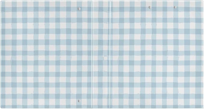 Blue Gingham Round Ring Binders 1.5 Inch 3 Ring Binder with Clipboard Holds 200 Sheets Office Home School