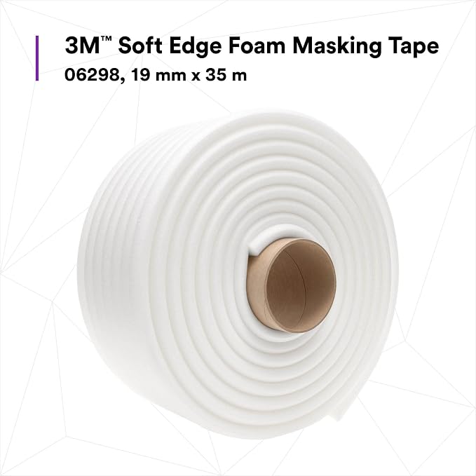 3M Soft Edge Foam Masking Tape 06298, Professional Grade, 21 mm x 49 m
