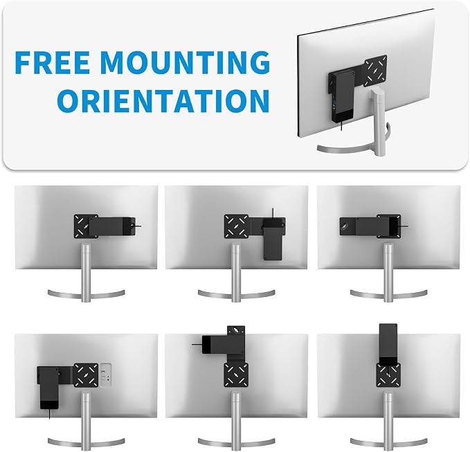 Docking Station VESA Mount Plate for Dell WD22TB4 WD19S | Behind Monitor Wall & Under Desk Mount, Compatible with W19TBS WD19DCS, Sturdy Metal Dock Holder, Black