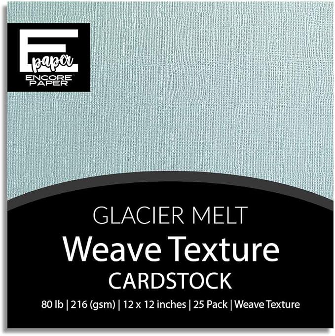 Glacier Melt—12x12 Textured Cardstock | 80lb Textured Blue Scrapbook Paper | Premium Cardstock for Cricut Cutting | 25 Sheets