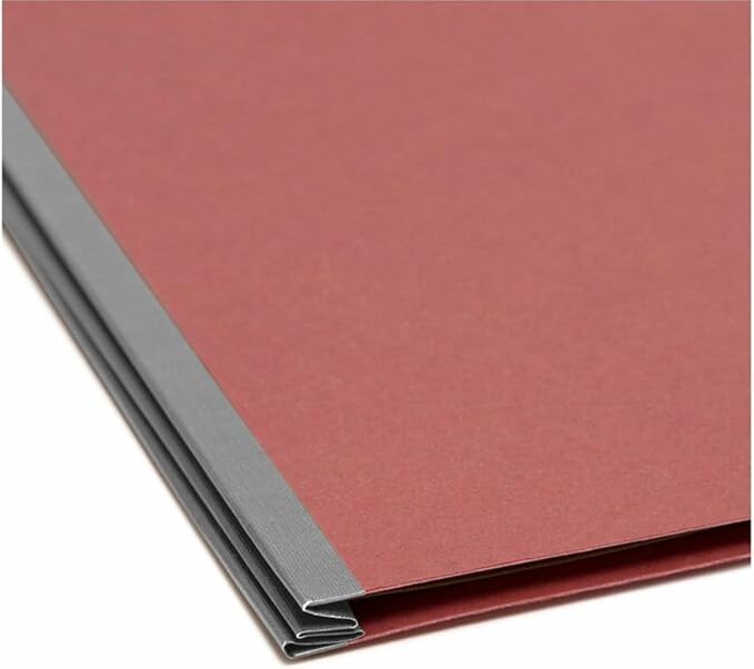 Smead Value Filing 100% Recycled Pressboard Classification File Folder, 1 Divider, 2" Expansion, Letter Size, Red, 10 per Box