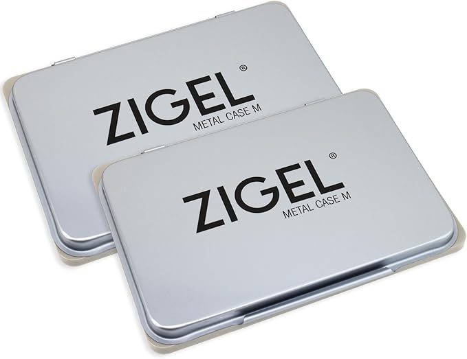 2 Pack Metal Case Stamp Pad Medium Size, Sky Blue Color - Size: 3" x 4" - Choose from 15 Ink Colors