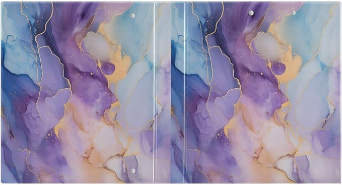 3 Ring Binder, Marble Blue Purple File Folder Holds 200 Sheets File Storage for Women Men School Office Supplie
