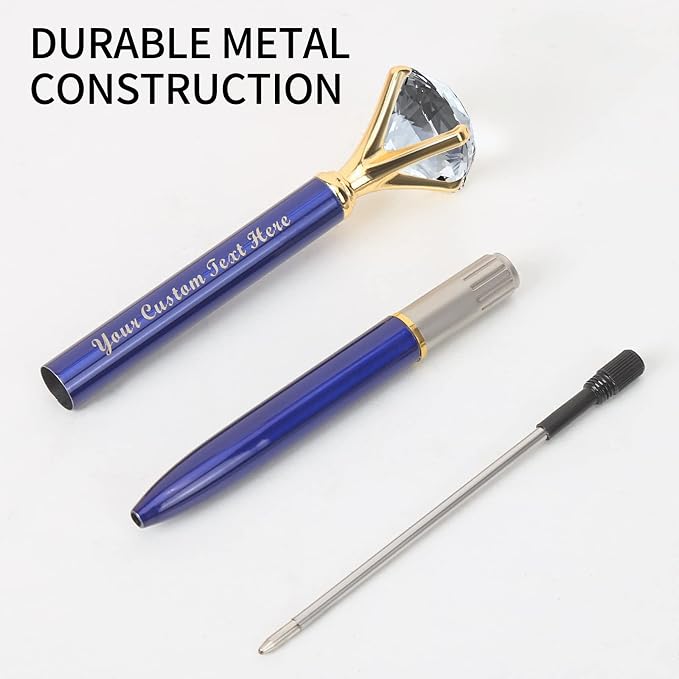 HISHER 20 Pack Custom Crystal Ballpoint Pens Smooth ABS Plastic Twist Pen