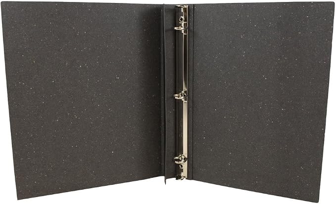 JAM PAPER Italian Leather 0.75 inch Binder - Black 3 Ring Binder - Sold Individually