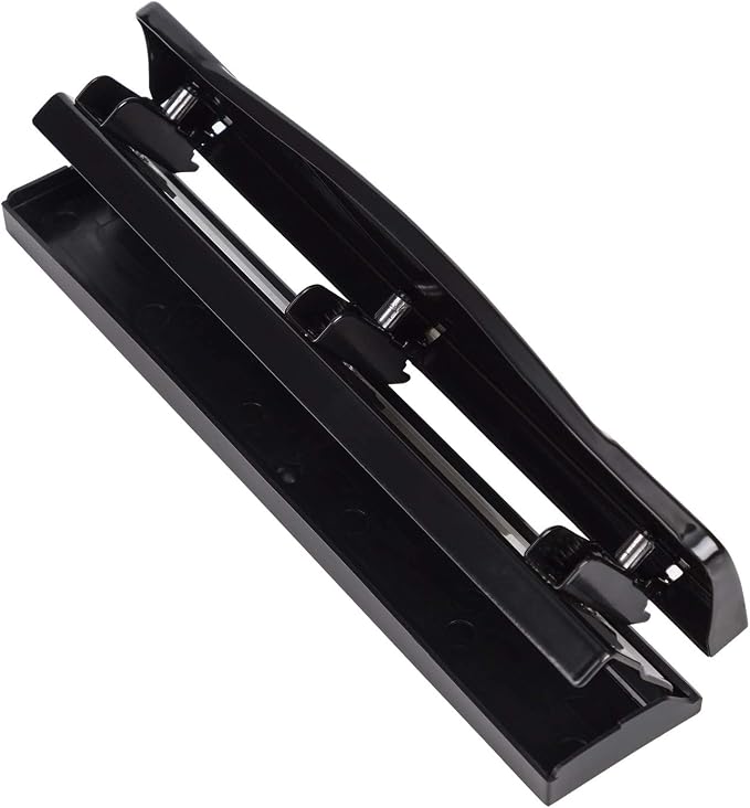 Amazon Basics 3 Hole Punch with Easy-Clean Tray, 10 Sheet Capacity, Black, 6-Pack
