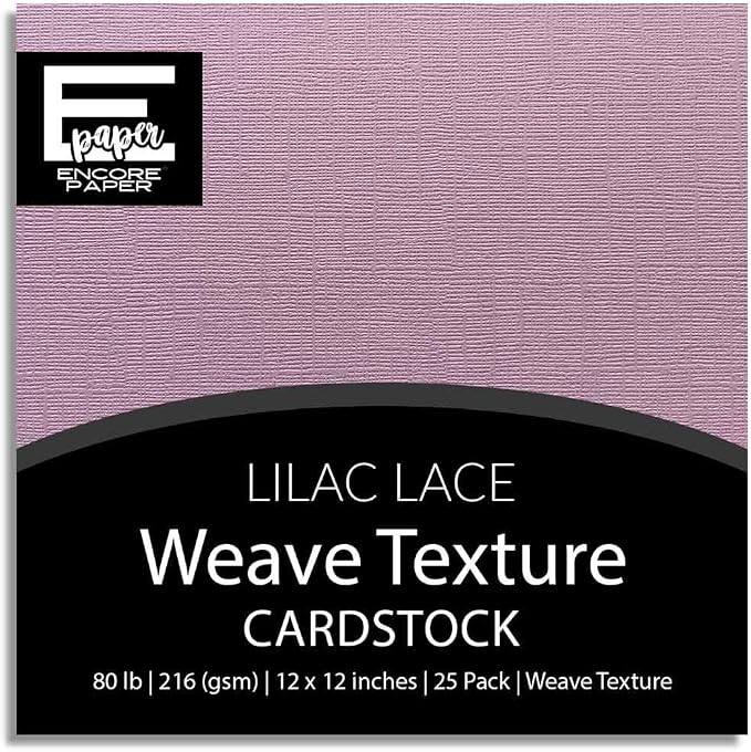Lilac Lace—12x12 Textured Cardstock | 80lb Textured Purple Scrapbook Paper | Premium Cardstock for Cricut Cutting | 25 Sheets