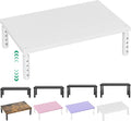 Adjustable Monitor Stand Riser for Desk, Wood Computer & Laptop Stand, Desk Organizers and Accessories, Office Desk Accessories & Workspace Organizer for Home Office Supplies, White