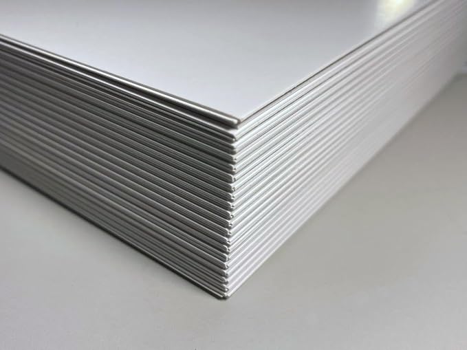 350gsm White Core TCG Cardstock - DIY Proxies - Professional Blank Smooth Playing Card Stock - US Letter (8.5 * 11in) Sheets (White Core 350gsm - 20 Sheets)