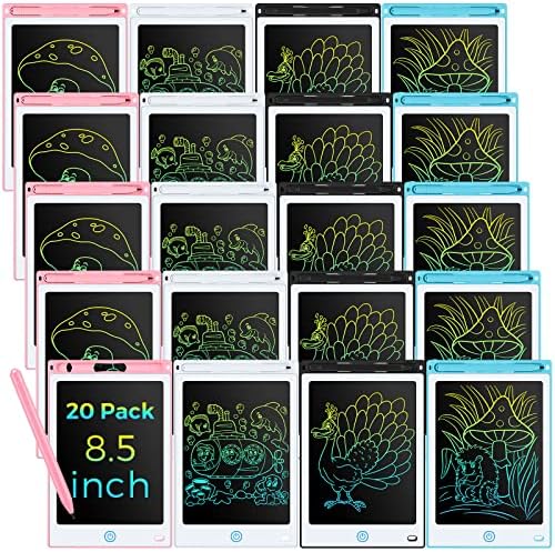 Zhehao 20 Pack 8.5 Inch LCD Writing Tablet Drawing Board,Pastel,Classic