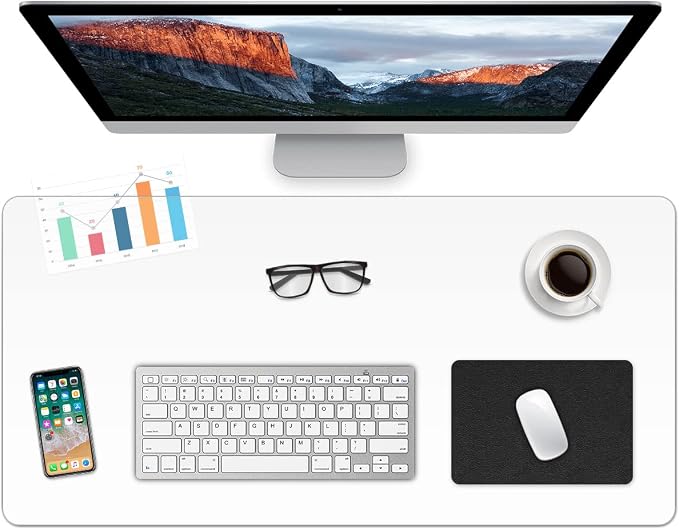 24 x 36 Inches Clear Desk Pad Blotter Plastic Transparent Desk Mat for Desktop PVC Vinyl Table Pad Easy Clean Desk Cover Protector for Writing Desk Tabletop Office Computer with Mouse Pad