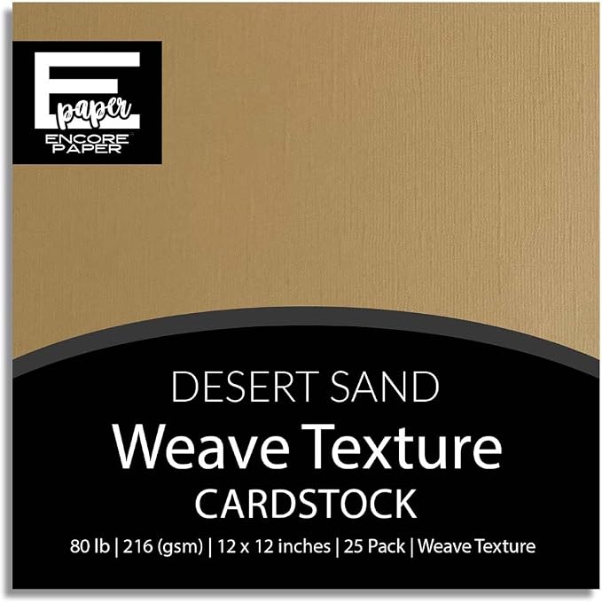 Desert Sand—12x12 Textured Cardstock | 80lb Textured Brown - Tan Scrapbook Paper | Premium Cardstock for Cricut Cutting | 25 Sheets