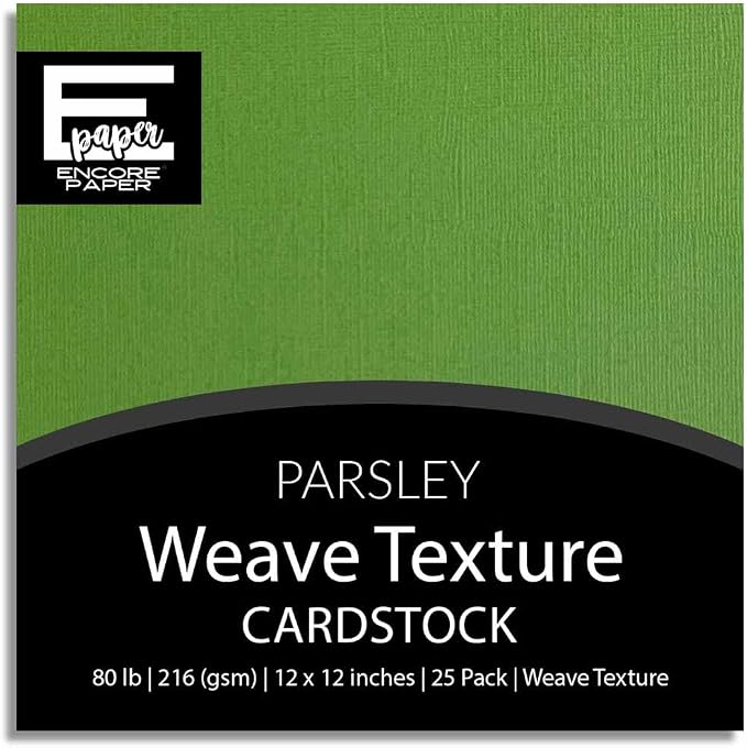 Parsley—12x12 Textured Cardstock | 80lb Textured Green Scrapbook Paper | Premium Cardstock for Cricut Cutting | 25 Sheets