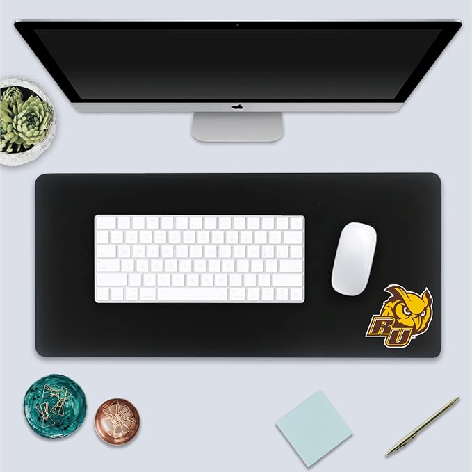 Rowan University Classic Cloth Desk Mat, Durable Office Supplies, Non-Slip Base, Responsive Desk Pad with Smooth Cloth Surface, Black