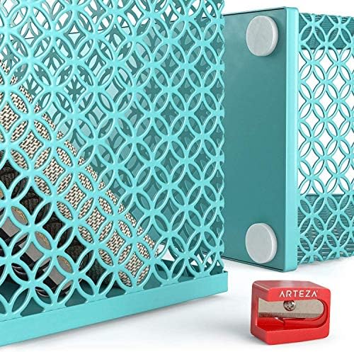 ARTEZA 6-Piece Teal Desk Accessories Set, Essential Desktop Organizer for Home Office, Includes Paper Organizer, Pencil Holder, Letter Sorter & More, Teal Office Supplies