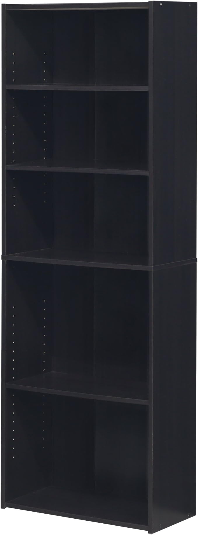 FURINNO Wright 5-Shelf Bookcase, Cinnamon Cherry | 11.6 x 24.6 x 71.3, Open Shelf, for Living Room, Bedroom, Home Office