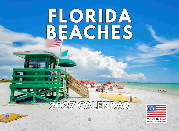 Florida Calendar 2027 Beach Coast Monthly Wall Calender 12 Month