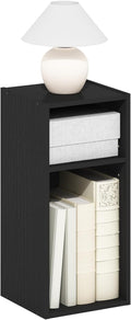 Furinno Fulda Book Shelf, 2-Tier Narrow Bookshelf, Bookcase with 10-in Width Storage Shelf, 9.3 x 9.8 x 21.2, for Living Room, Bedroom, Home Office, Blackwood
