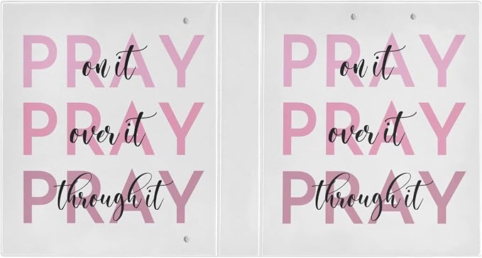 Pray on It Prayer Binder 3 Ring 1.5 Inch Binder with Clipboard&Pockets, Christian Hardcover Binders Heavy Duty Large File Folder for Office School Supplies - Holds 200 Sheets