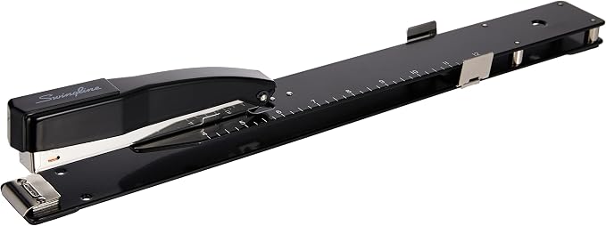 Swingline Long Reach Stapler, 20 Sheet Capacity, Jam Free, 12" Reach, Metal, Black (S7034121P)