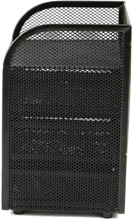 Mind Reader Desktop Accessory Storage, Paper Binder Clip Basket, Workspace, Office, Metal Mesh, 4.75"L x 5"W x 8"H, Black
