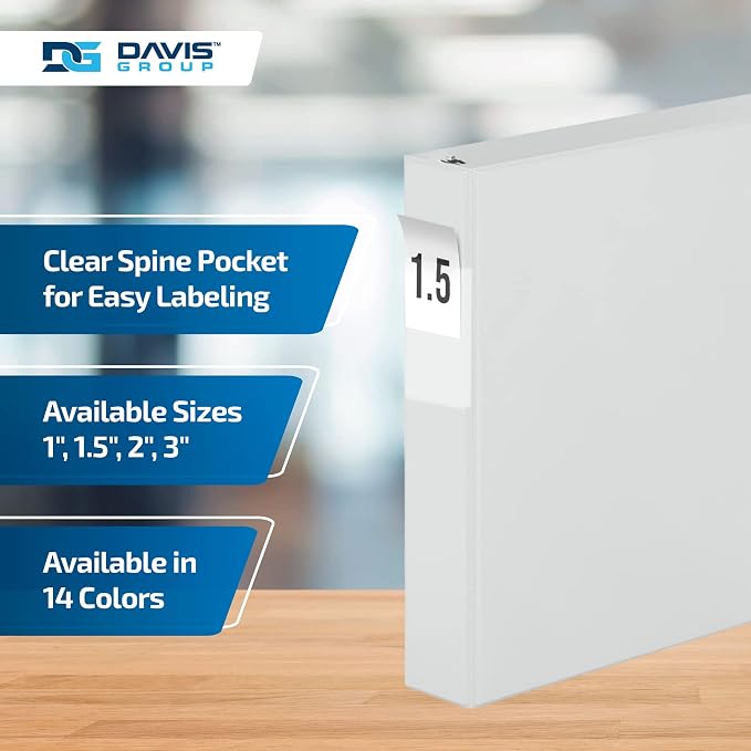 Premium Economy 6-Pack 3-Ring Binders for School or Office, D-Ring Binders, 1.5 Inch, White