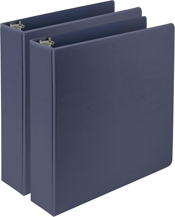 Samsill Plant-Based 2 Inch Durable D-Ring, View Binder, Eco-Friendly, USDA Certified Biobased,2 Count,Pack of 1, Indigo Blue