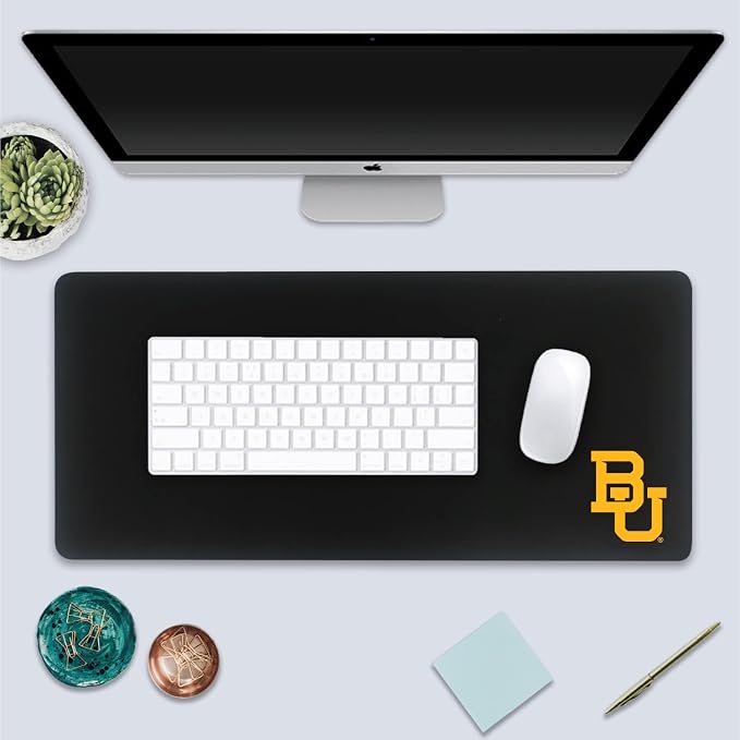 Baylor University Classic Cloth Desk Mat, Durable Office Supplies, Non-Slip Base, Responsive Desk Pad with Smooth Cloth Surface, Black