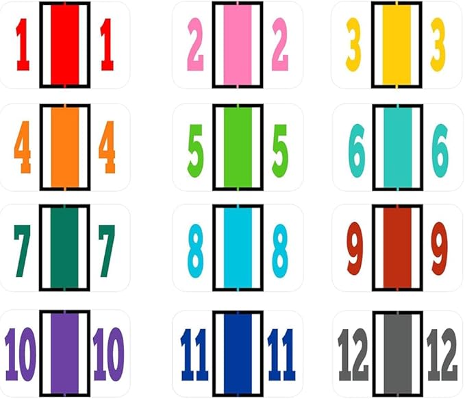File Right Number Labels Roll – Color-Coded Numeric Filing Labels, 1-5/8" × 7/8" Laminated Self-Adhesive File Folder Numbers for, Office Filing Systems, Automotive Records – Roll #7, 1 Roll