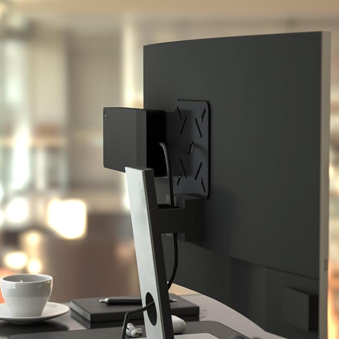Docking Station VESA Mount Plate for Dell WD22TB4 WD19S | Behind Monitor Wall & Under Desk Mount, Compatible with W19TBS WD19DCS, Sturdy Metal Dock Holder, Black